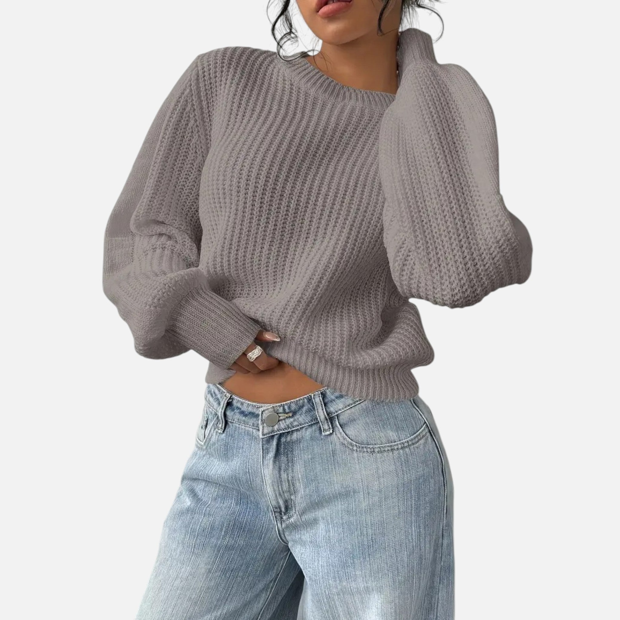 Belavyn | Womenâs Elegant Round-Neck Knit Sweater