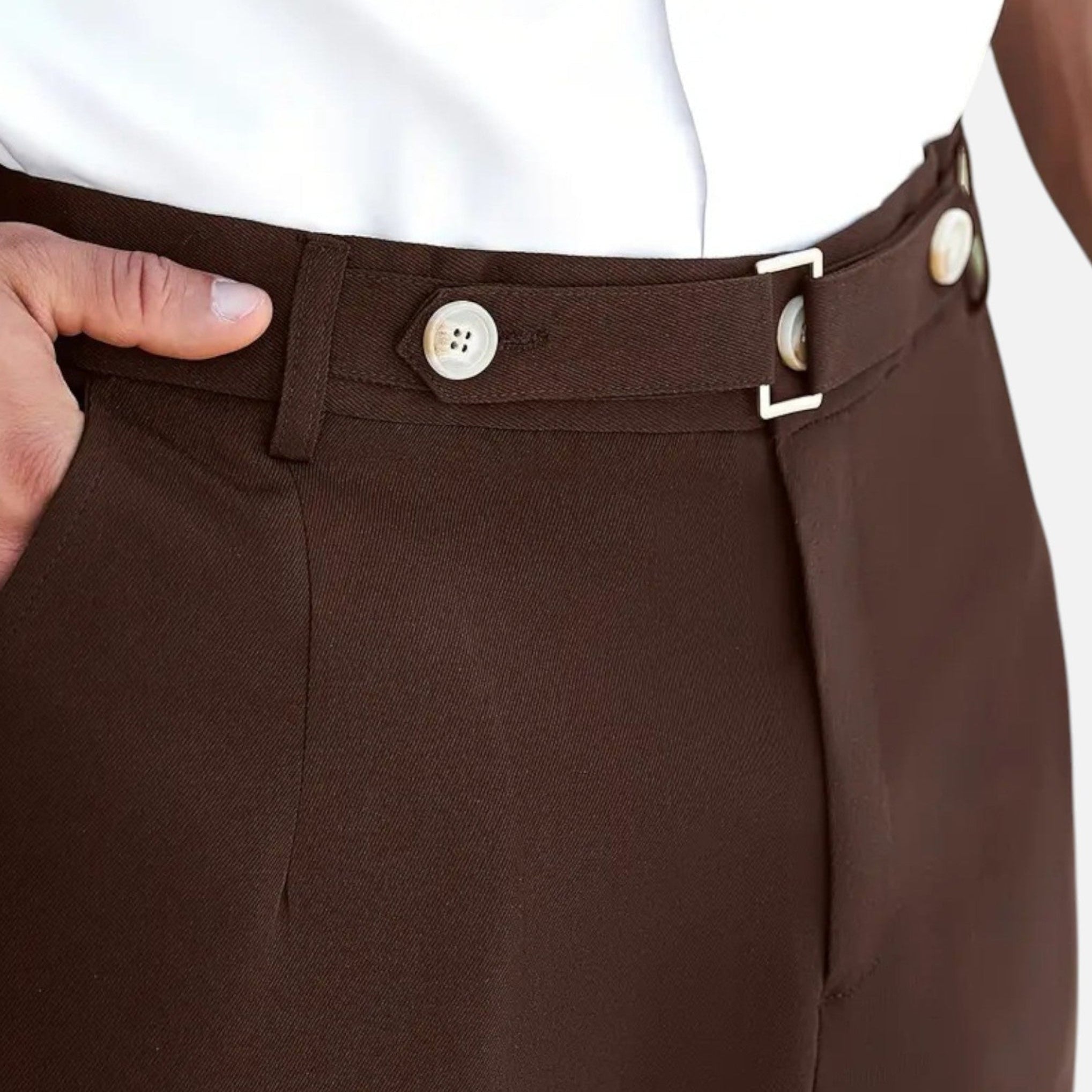 Belavyn | Men’s Heritage Straight-Leg Trousers #color_coffee