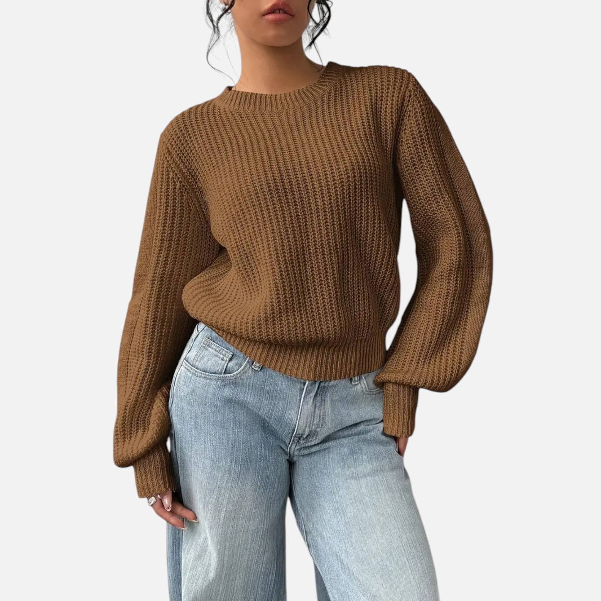 Belavyn | Womenâs Elegant Round-Neck Knit Sweater