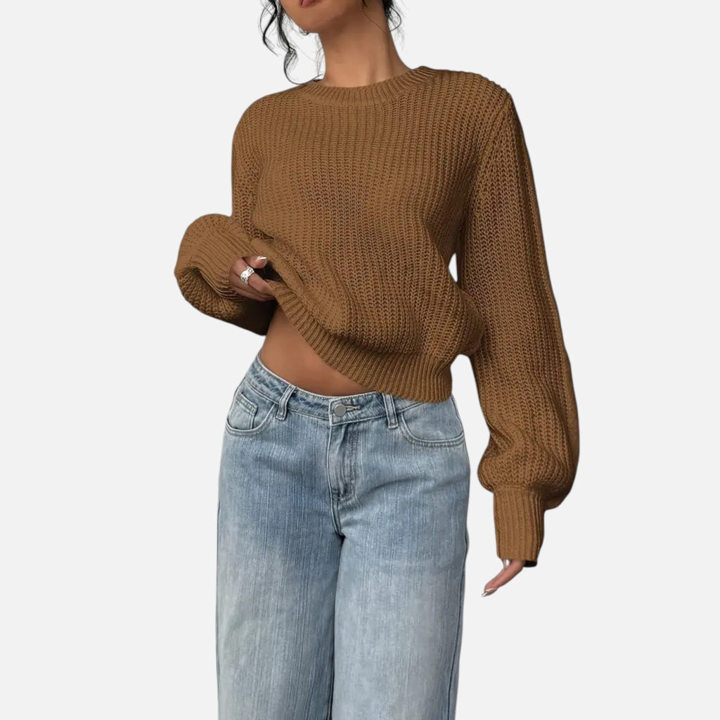 Belavyn | Womenâs Elegant Round-Neck Knit Sweater