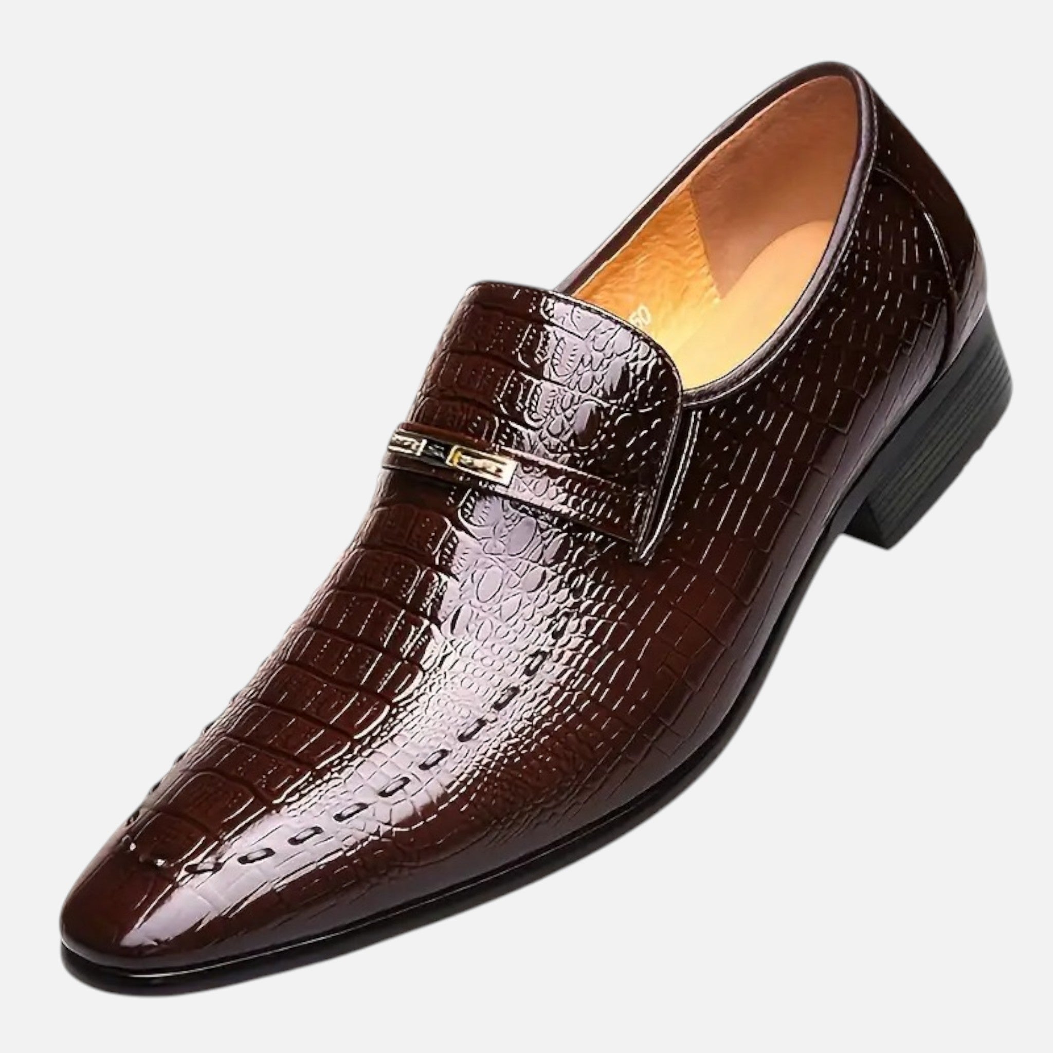 Belavyn | Menâs Crocodile-Embossed Slip-On Loafers