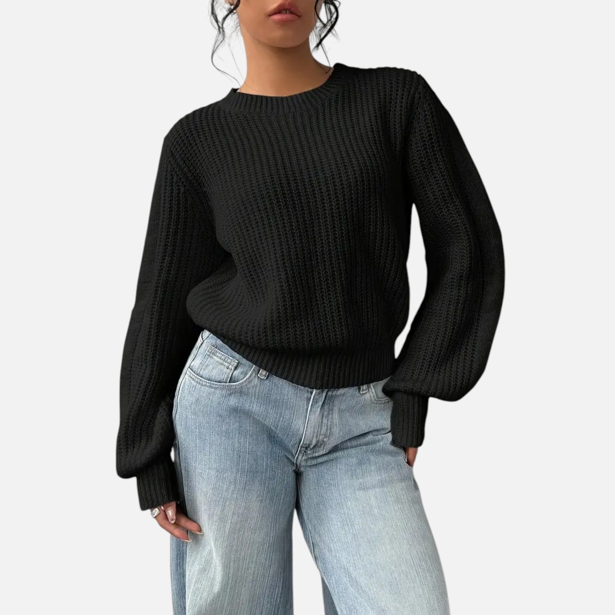 Belavyn | Womenâs Elegant Round-Neck Knit Sweater