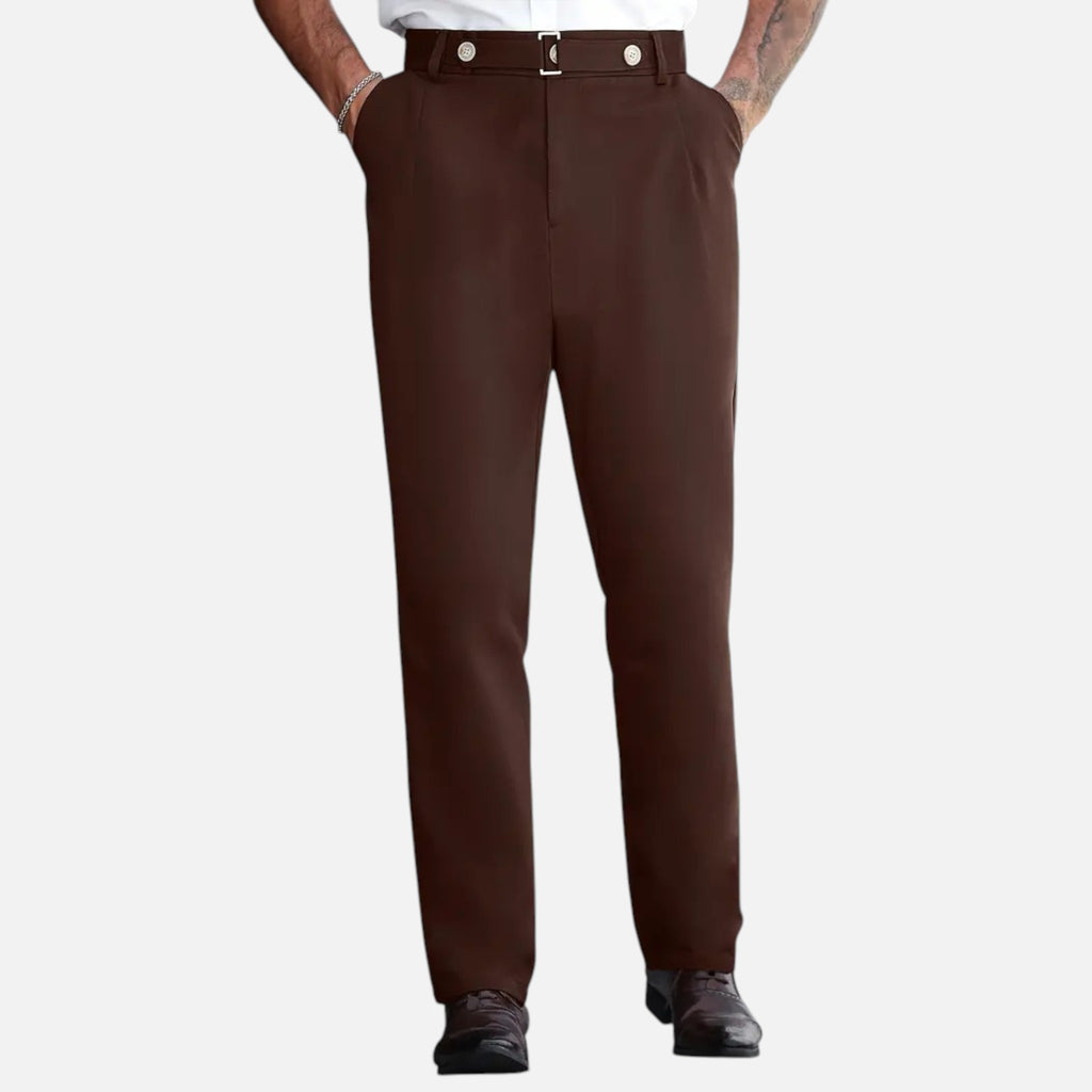 Belavyn | Men’s Heritage Straight-Leg Trousers #color_coffee