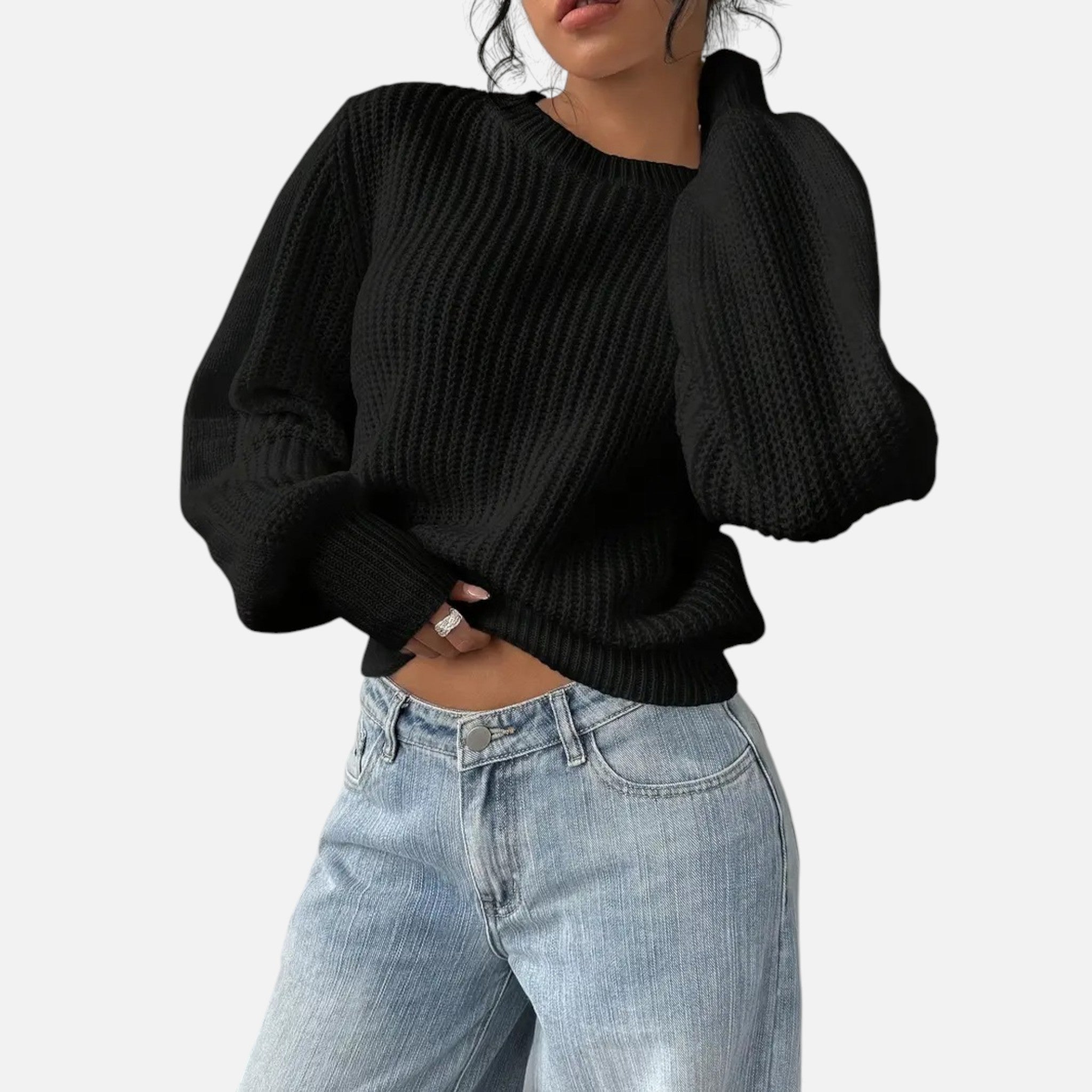 Belavyn | Womenâs Elegant Round-Neck Knit Sweater