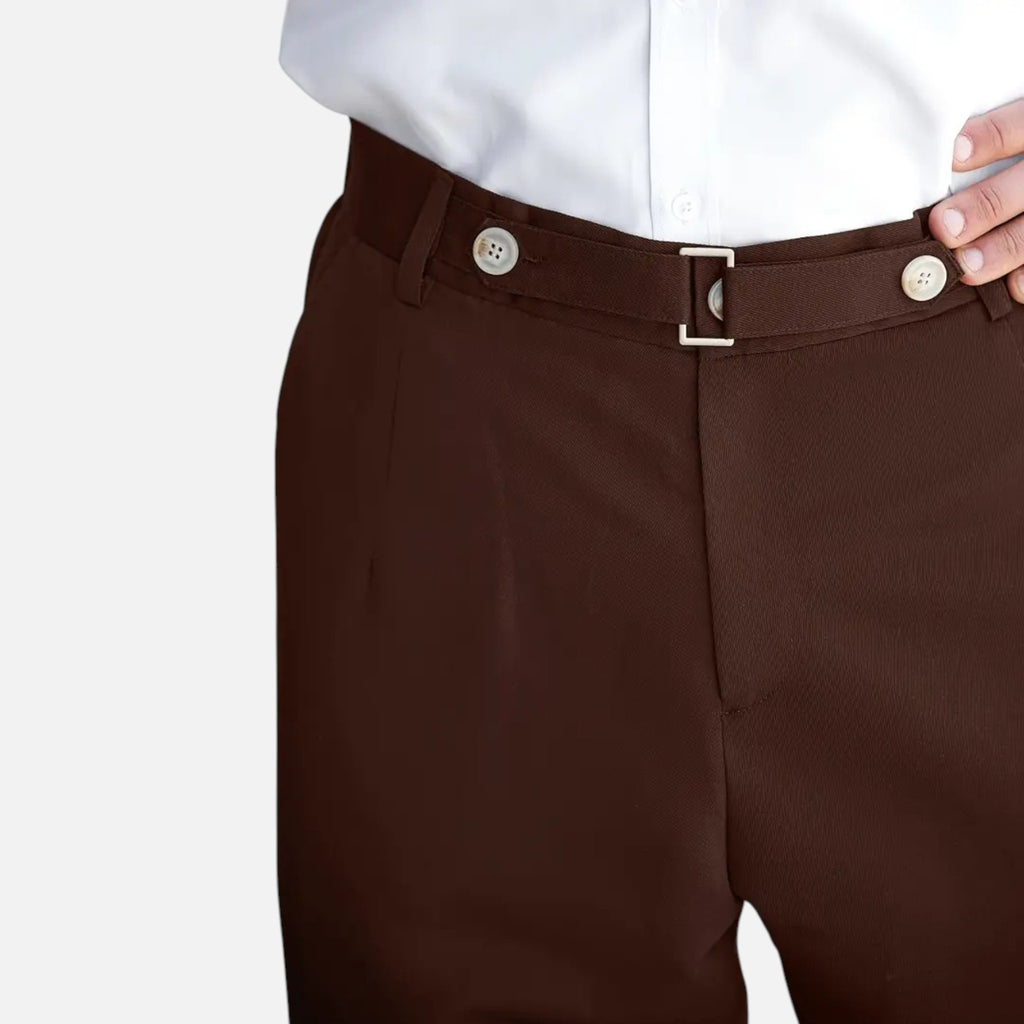 Belavyn | Men’s Heritage Straight-Leg Trousers #color_coffee