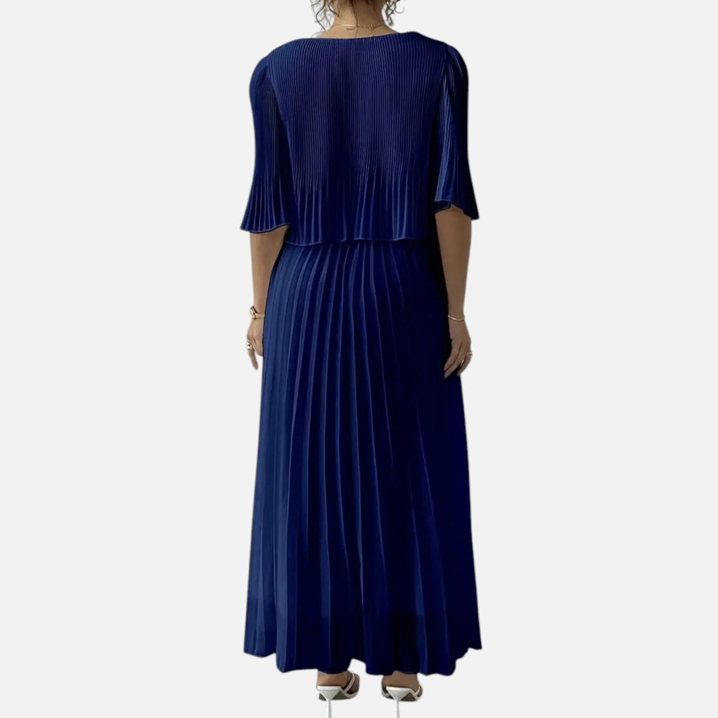 Belavyn | Womenâs Royal Blue Pleated Midi Dress