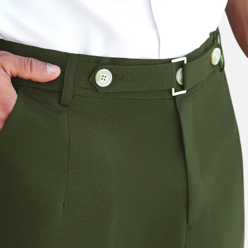 Belavyn | Men’s Heritage Straight-Leg Trousers #color_army-green