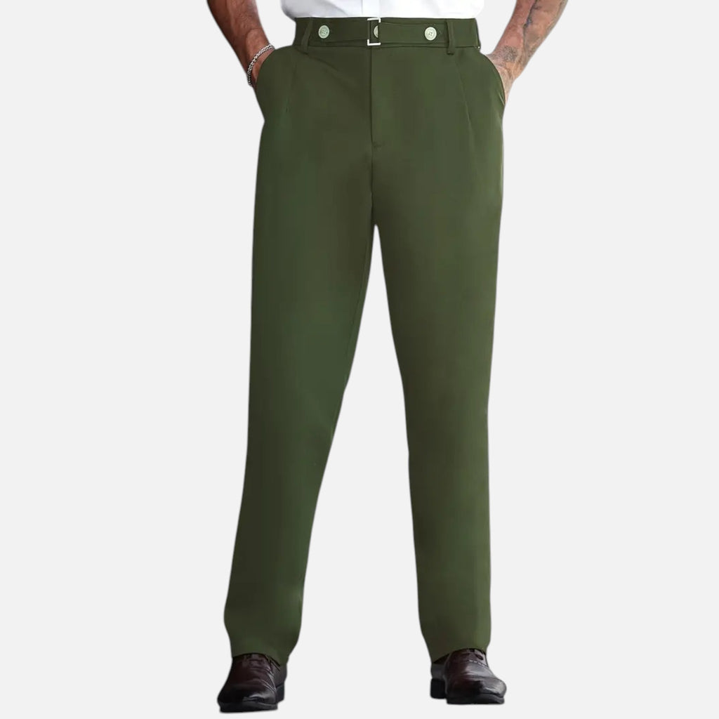 Belavyn | Men’s Heritage Straight-Leg Trousers #color_army-green
