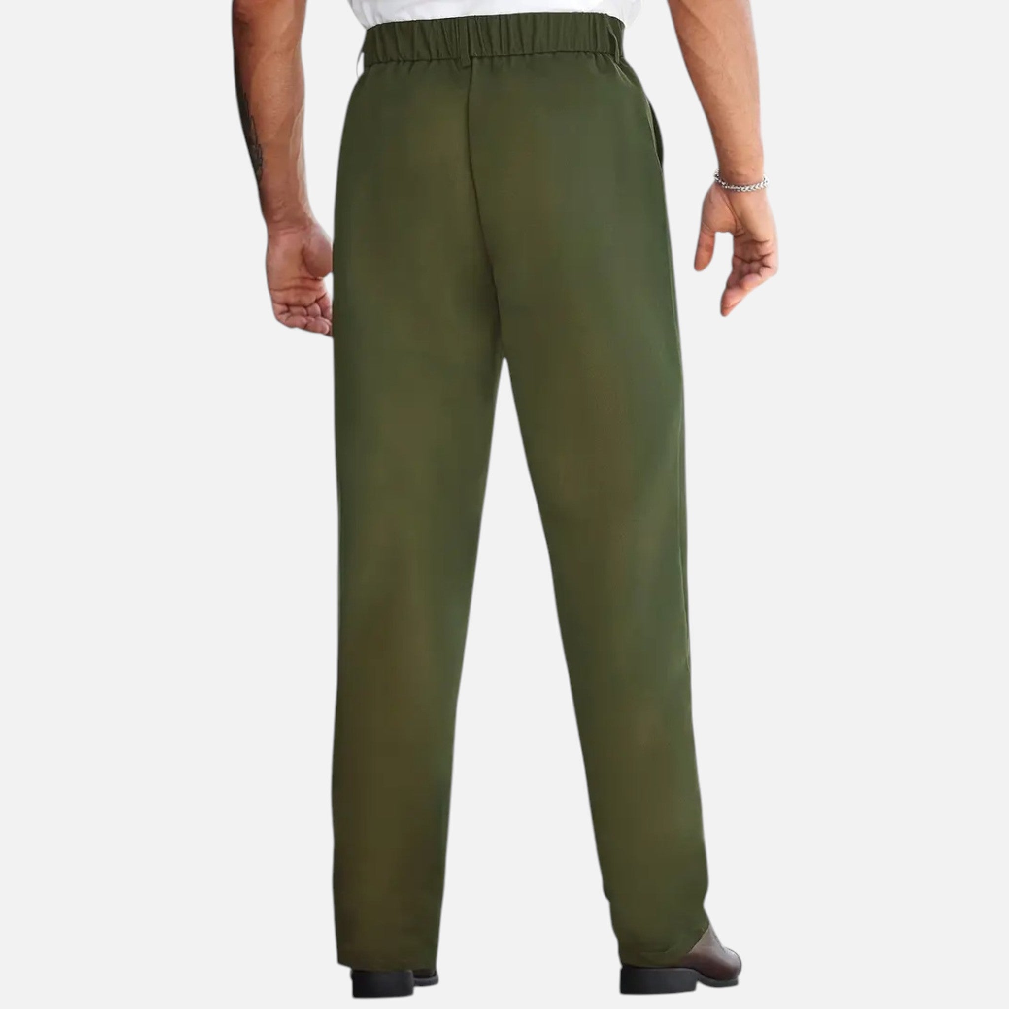 Belavyn | Men’s Heritage Straight-Leg Trousers #color_army-green