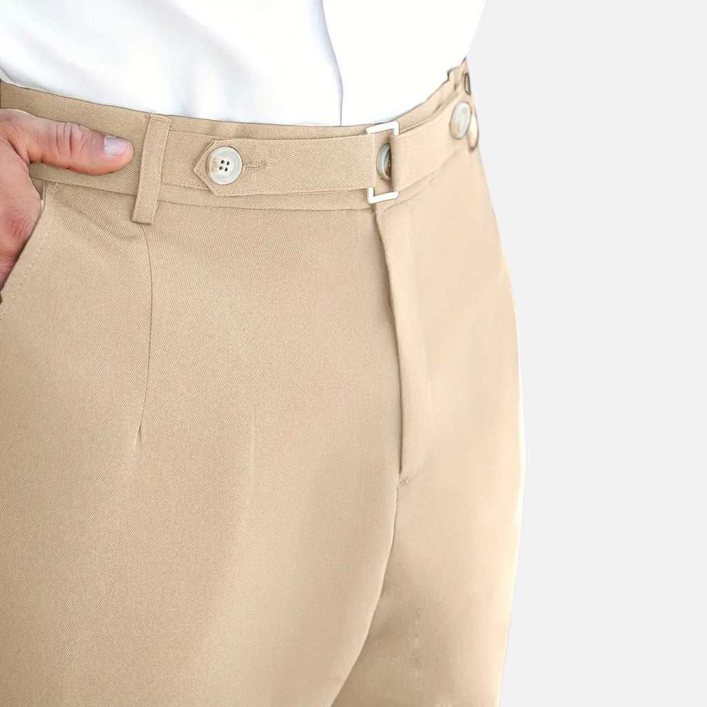 Belavyn | Men’s Heritage Straight-Leg Trousers #color_khaki