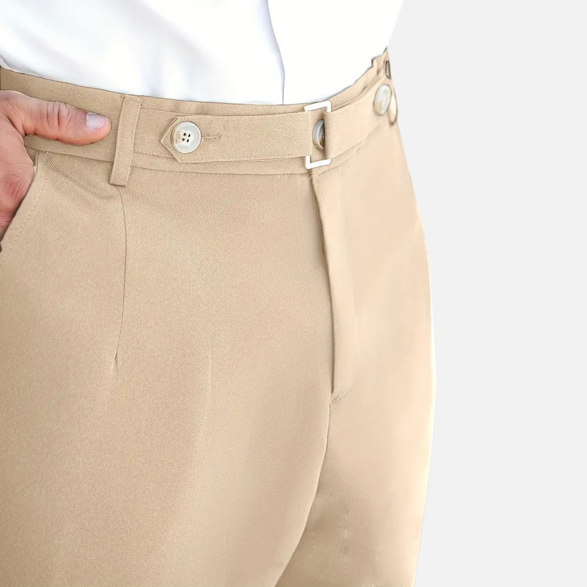 Belavyn | Men’s Heritage Straight-Leg Trousers #color_khaki