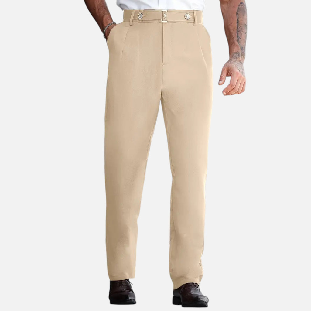 Belavyn | Men’s Heritage Straight-Leg Trousers #color_khaki