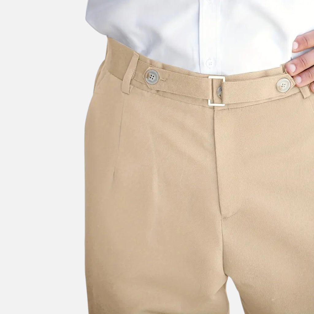 Belavyn | Men’s Heritage Straight-Leg Trousers #color_khaki