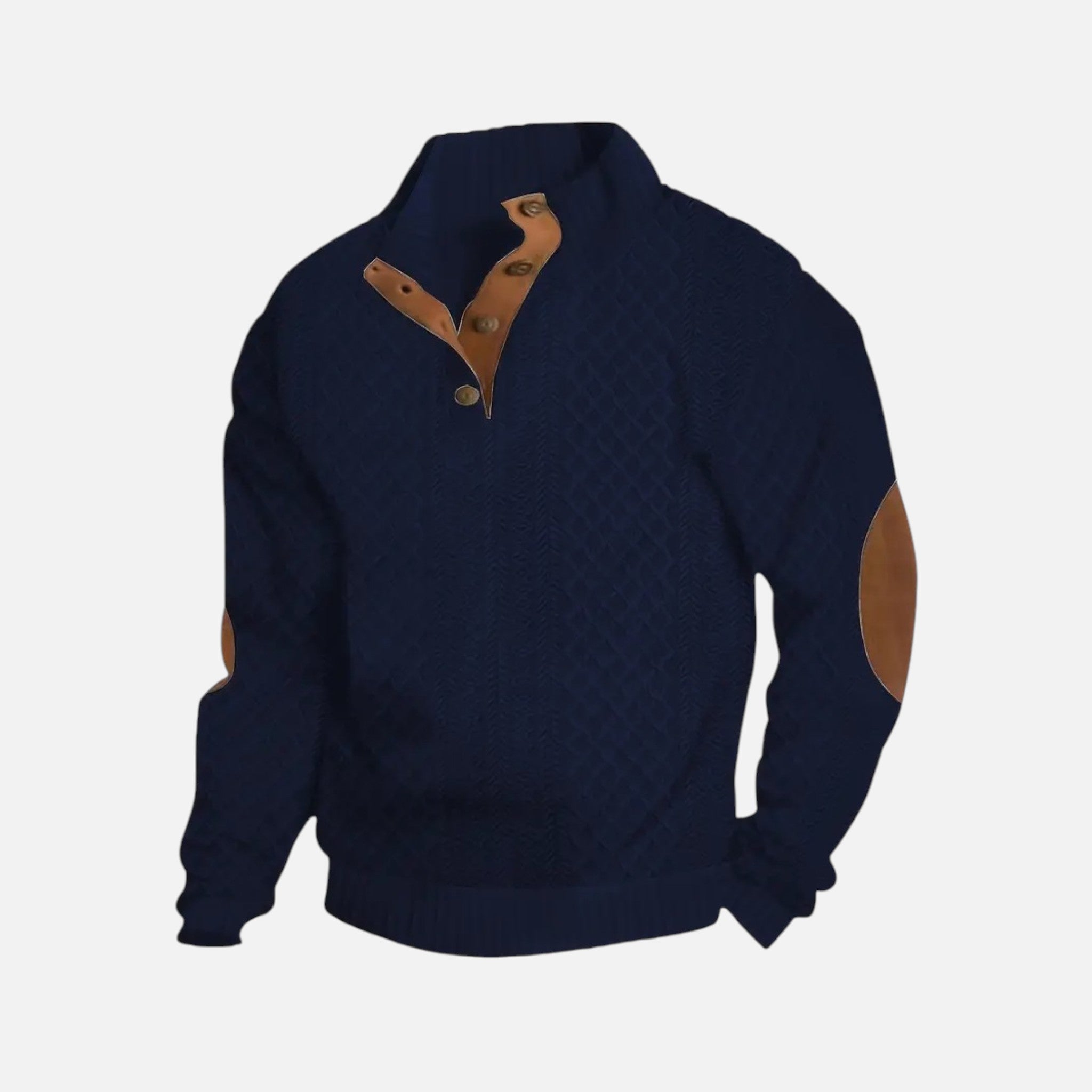 Belavyn | Menâs Cable-Knit Stand Collar Sweater