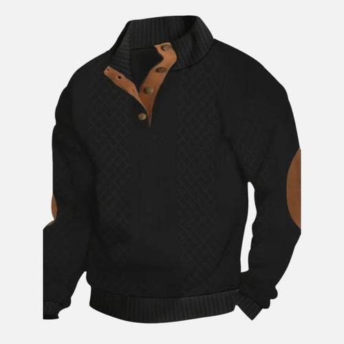 Belavyn | Menâs Cable-Knit Stand Collar Sweater