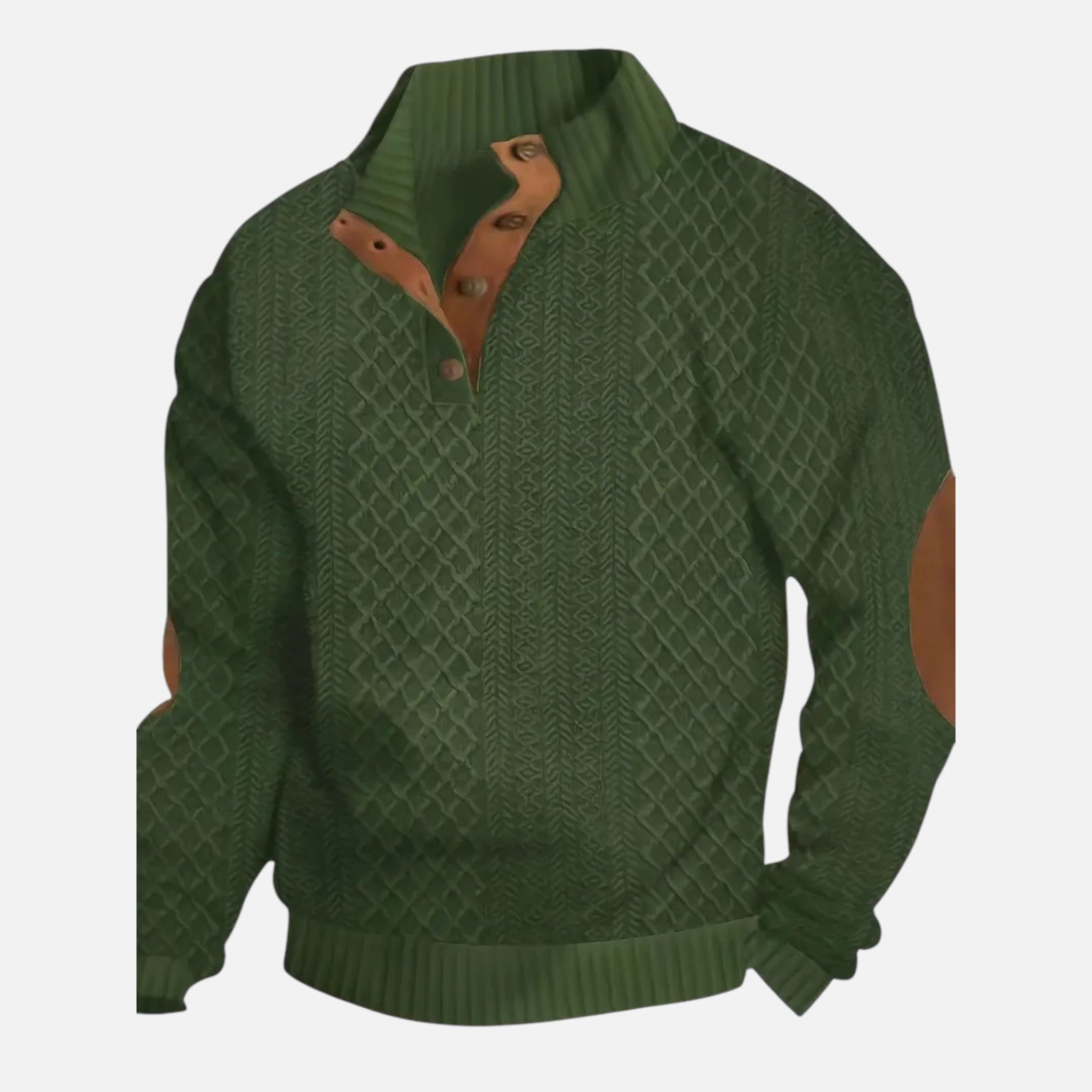 Belavyn | Menâs Cable-Knit Stand Collar Sweater