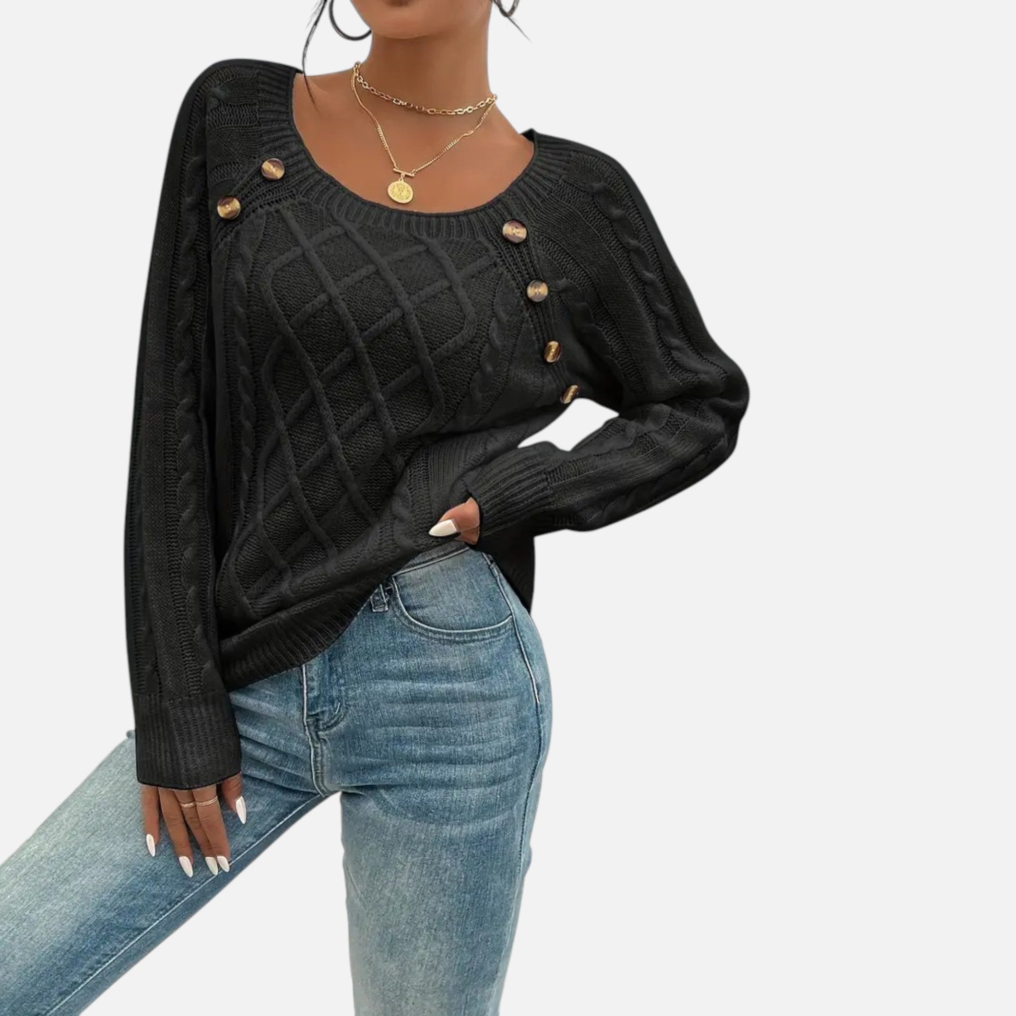 Belavynâ¯|â¯Womenâs CableâKnit LanternâSleeve Sweater