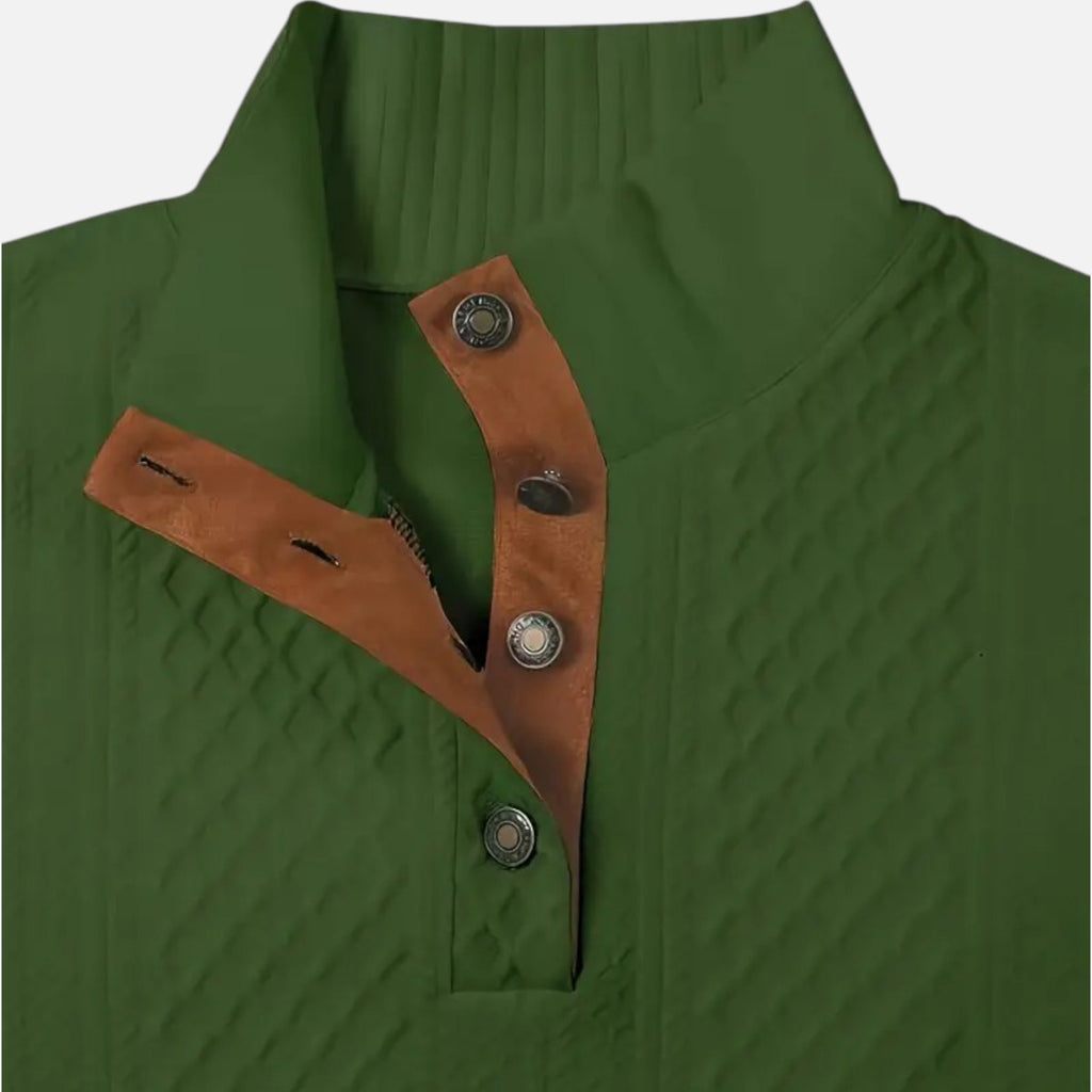 Belavyn | Menâs Cable-Knit Stand Collar Sweater