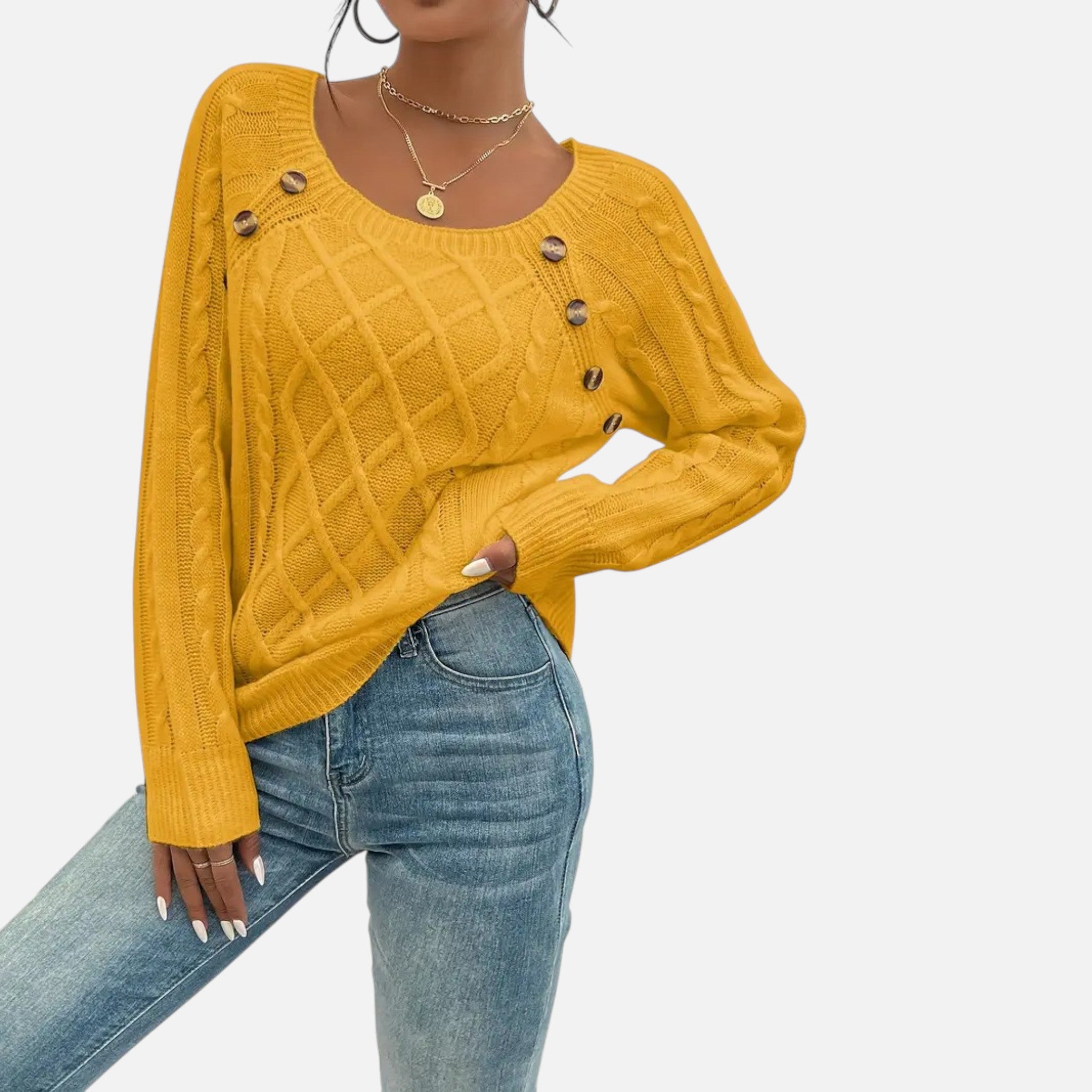 Belavynâ¯|â¯Womenâs CableâKnit LanternâSleeve Sweater