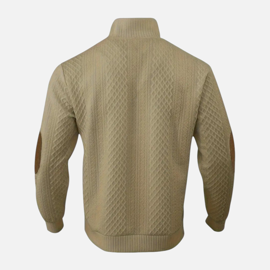 Belavyn | Menâs Cable-Knit Stand Collar Sweater