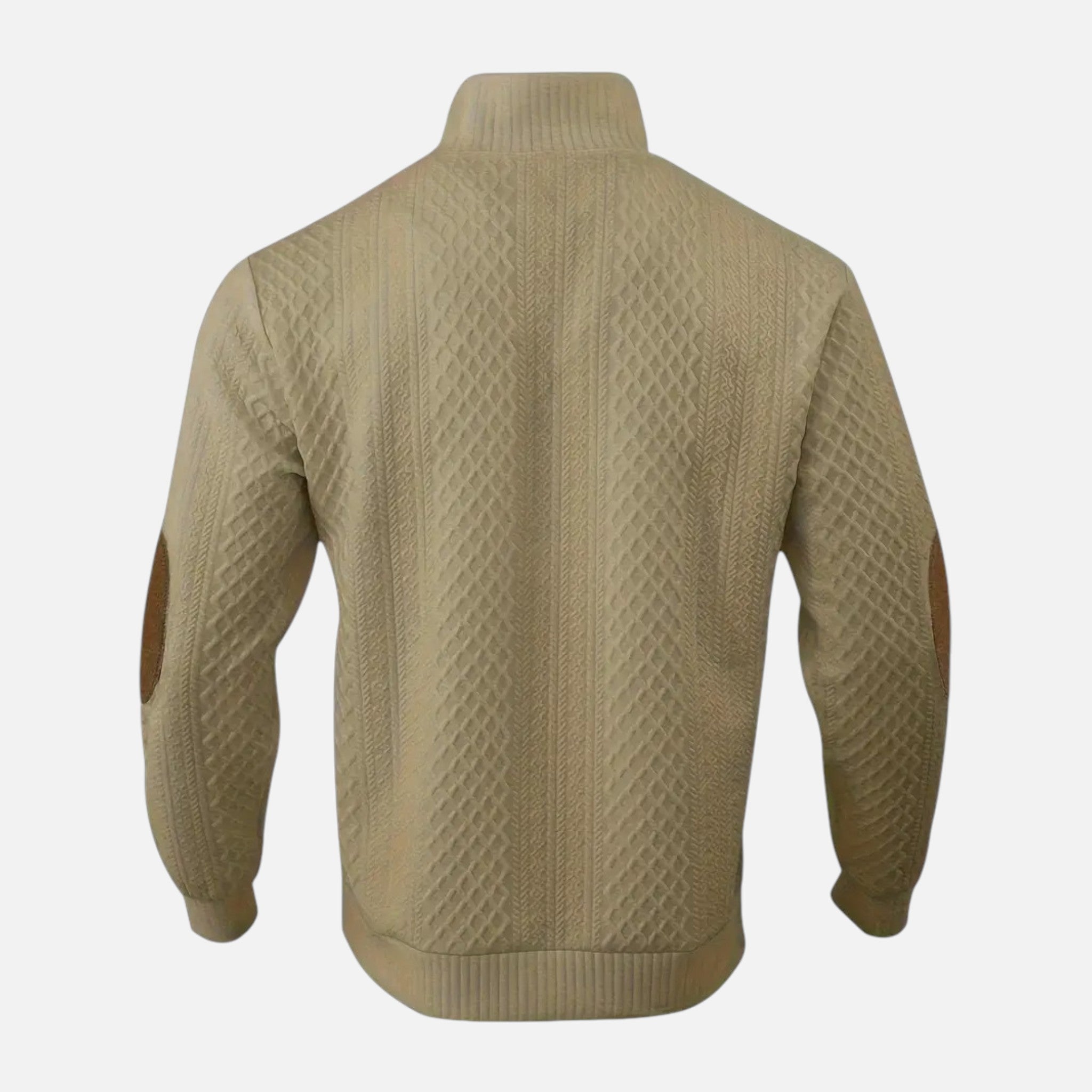 Belavyn | Menâs Cable-Knit Stand Collar Sweater