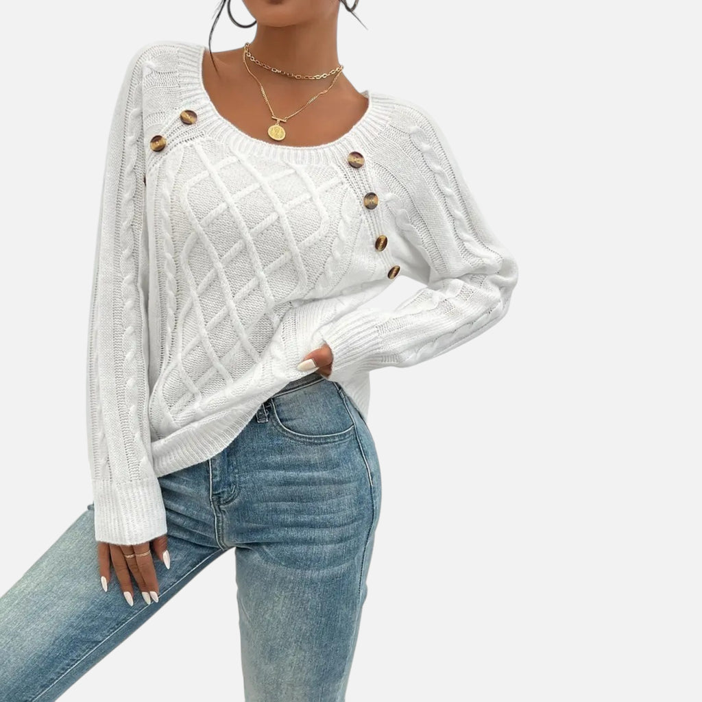 Belavynâ¯|â¯Womenâs CableâKnit LanternâSleeve Sweater