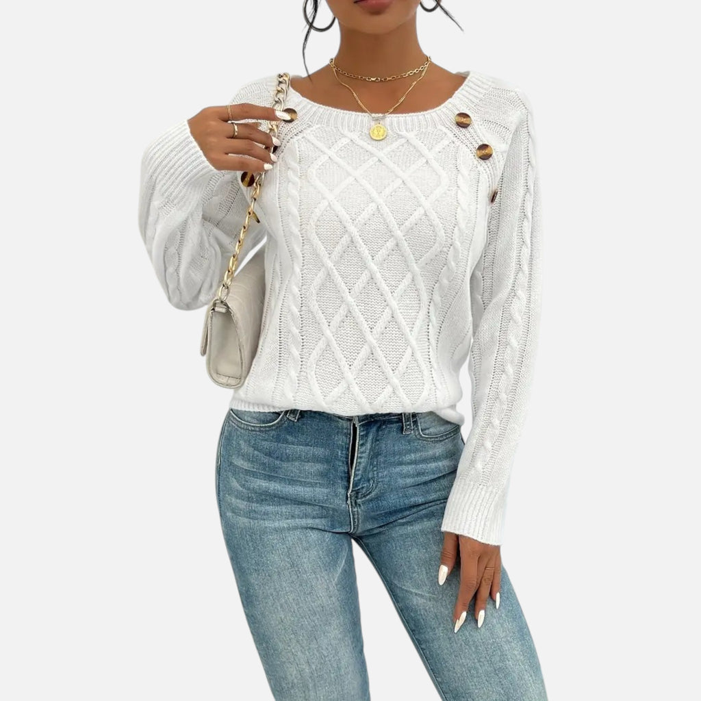 Belavynâ¯|â¯Womenâs CableâKnit LanternâSleeve Sweater