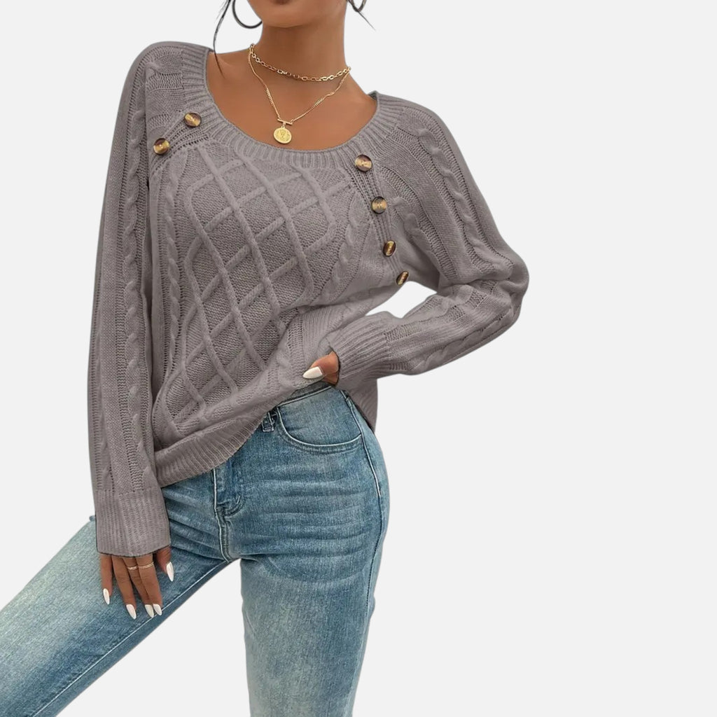 Belavynâ¯|â¯Womenâs CableâKnit LanternâSleeve Sweater