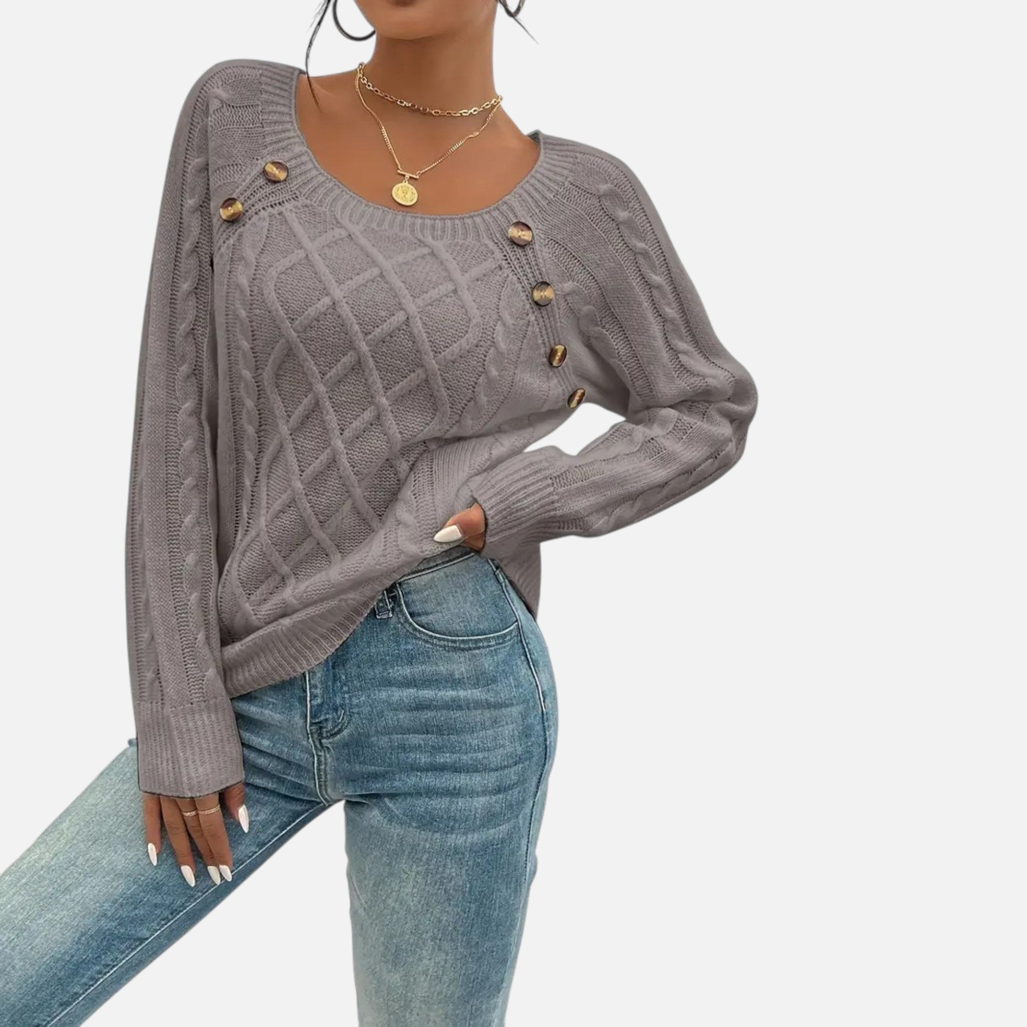 Belavynâ¯|â¯Womenâs CableâKnit LanternâSleeve Sweater