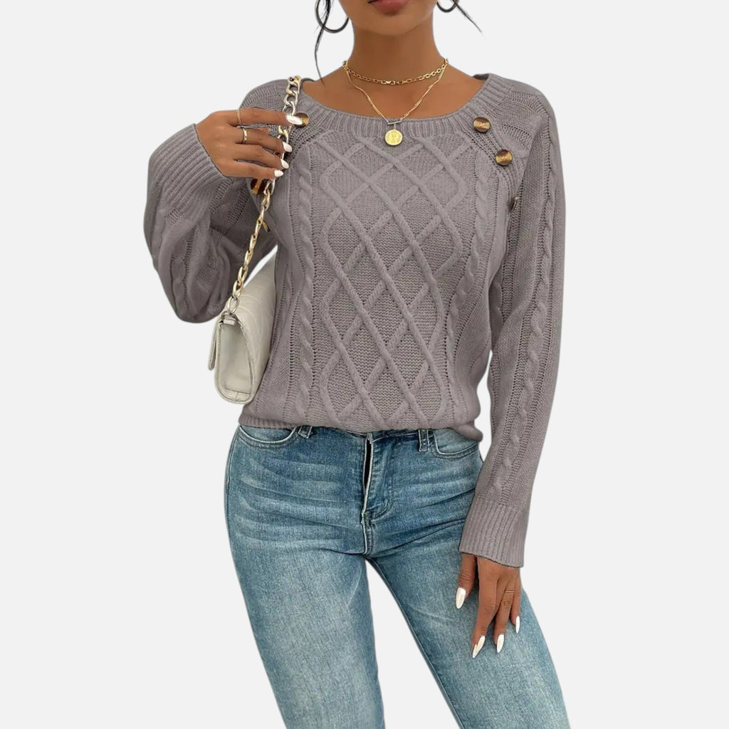 Belavynâ¯|â¯Womenâs CableâKnit LanternâSleeve Sweater