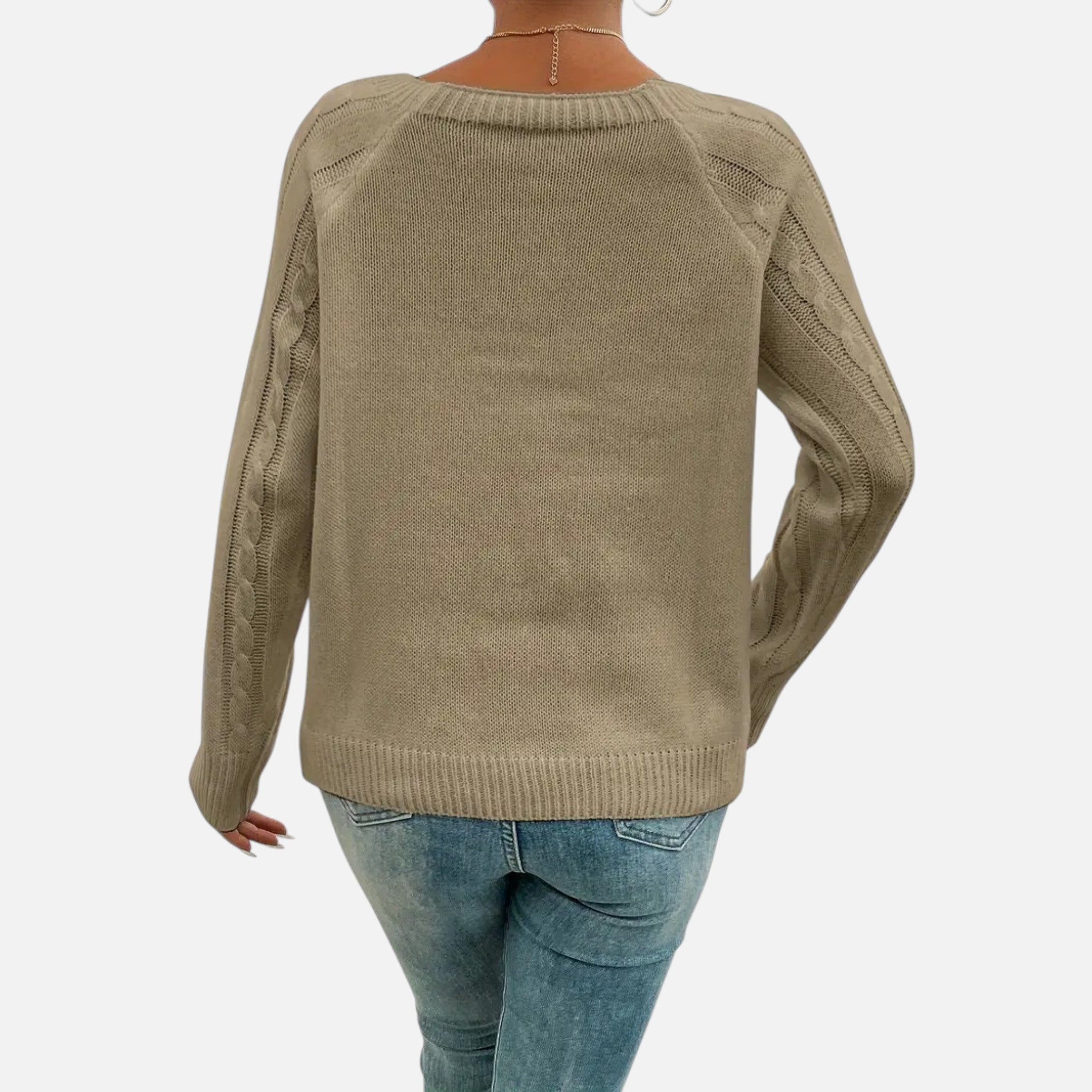 Belavynâ¯|â¯Womenâs CableâKnit LanternâSleeve Sweater