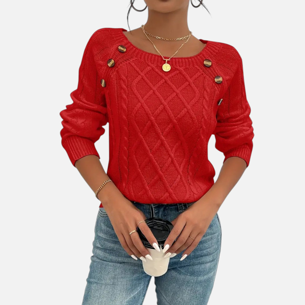 Belavynâ¯|â¯Womenâs CableâKnit LanternâSleeve Sweater