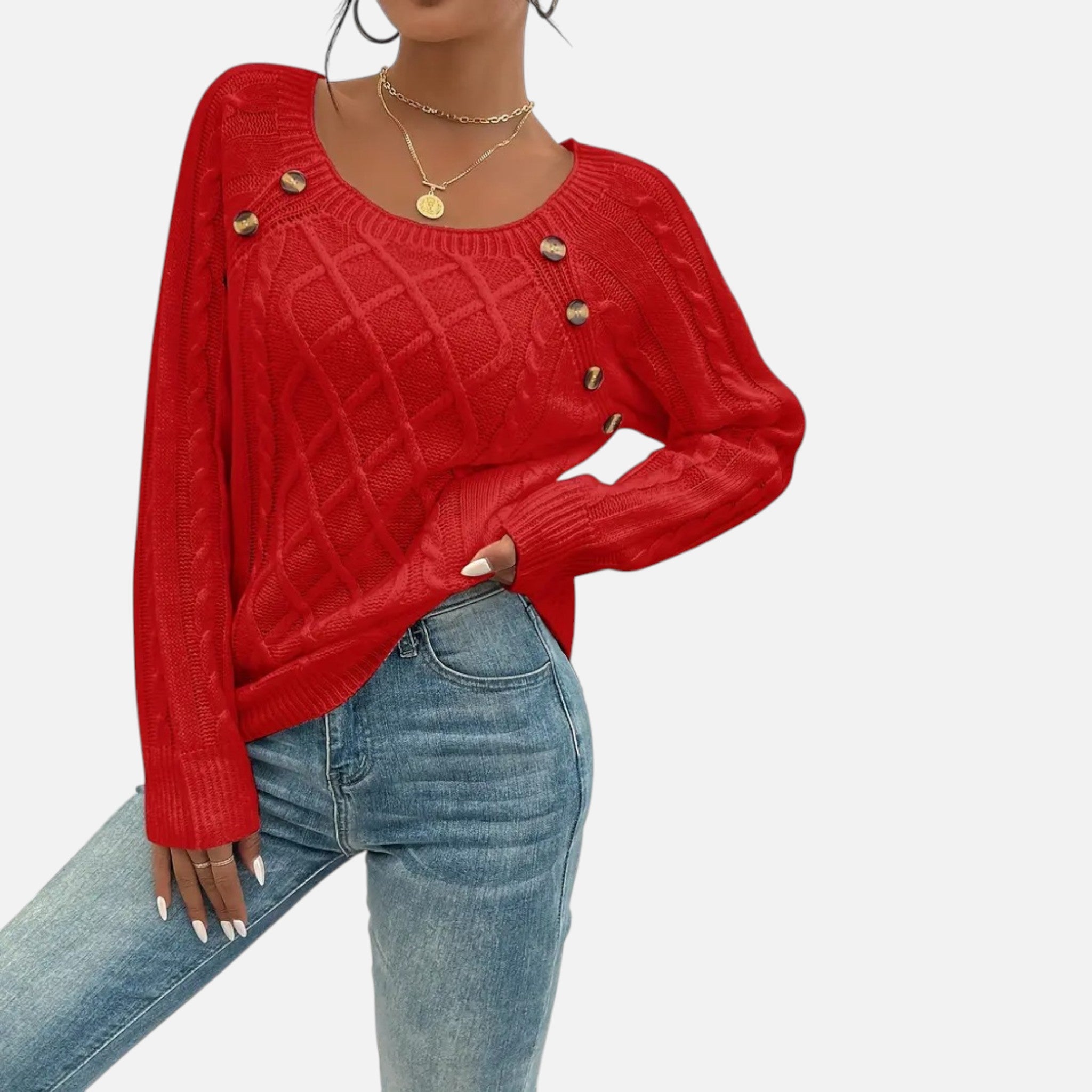 Belavynâ¯|â¯Womenâs CableâKnit LanternâSleeve Sweater