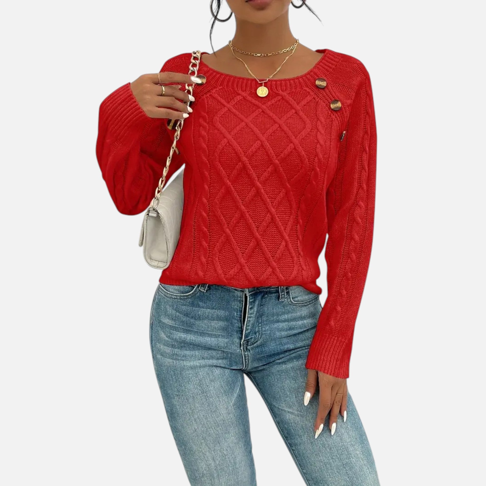 Belavynâ¯|â¯Womenâs CableâKnit LanternâSleeve Sweater